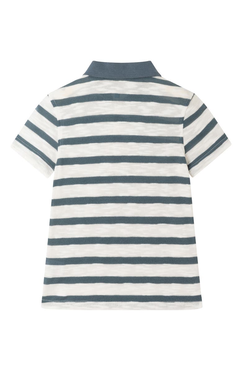 Andy & Evan Kids' Stripe Textured Polo, Alternate, color, Navy