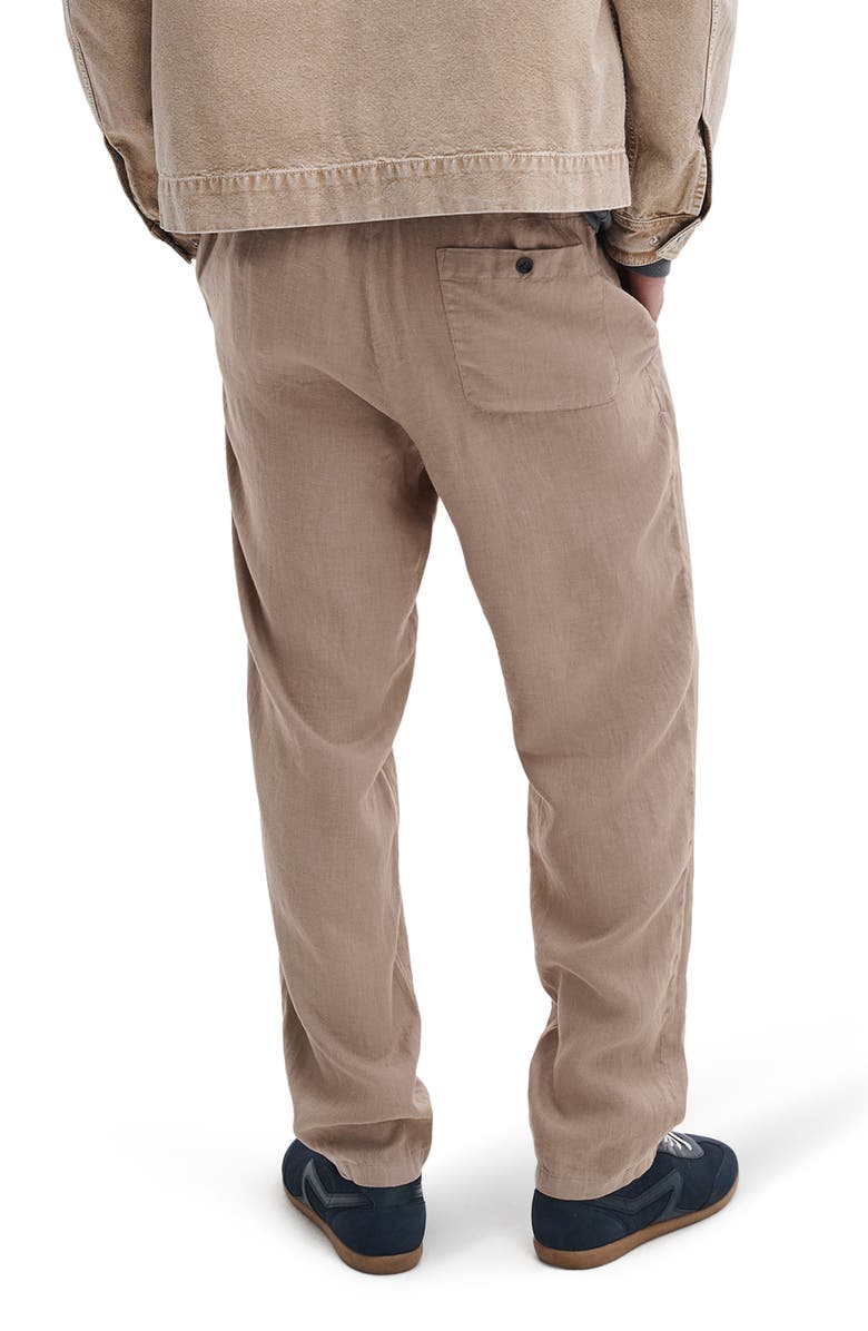 rag & bone Evan Back Elastic Waist Linen Dress Pants, Alternate, color, Beige