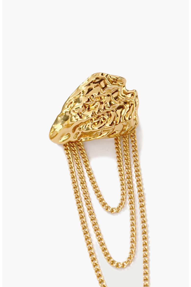 Atagi Face On Chain Stud Earrings In Gold, Alternate, color, Gold