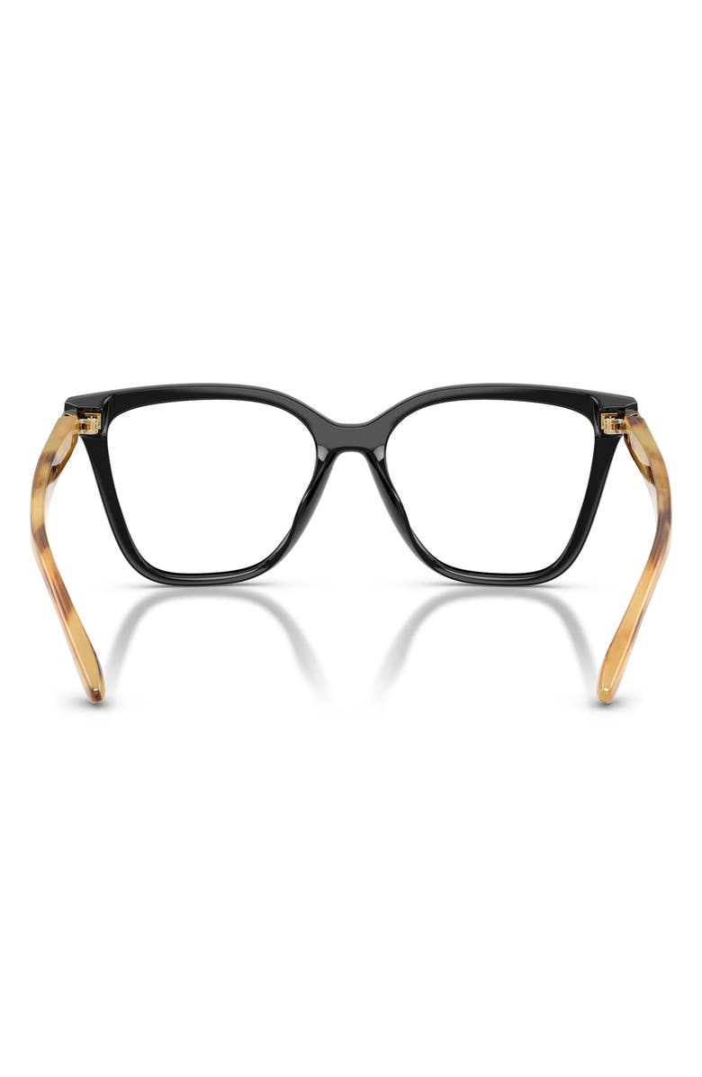 Emporio Armani 54mm Cat Eye Optical Glasses, Alternate, color, Shiny Black / Clear