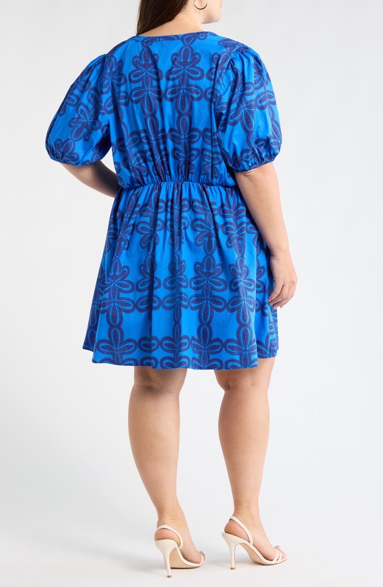 SUGARLIPS Romery Puff Sleeve Dress, Alternate, color, Blue-Navy-Mul