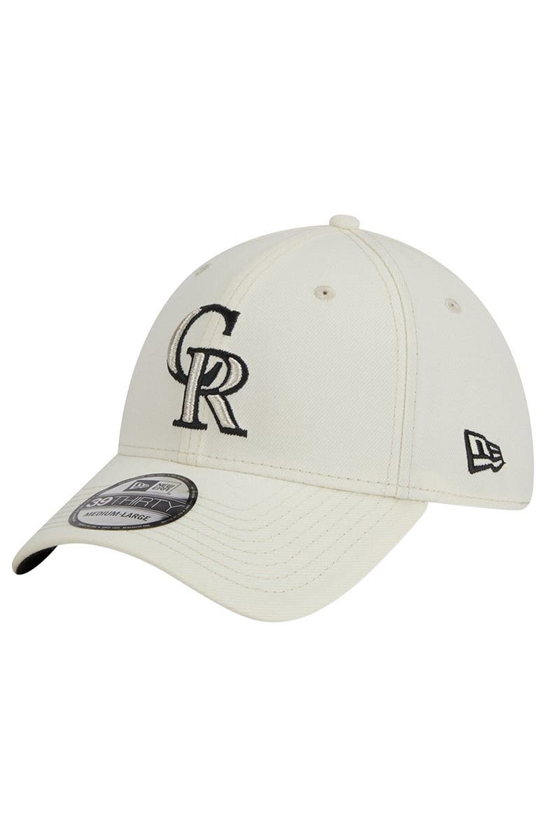 New Era Men's New Era Cream Colorado Rockies Chrome Team Classic 39THIRTY Flex Hat, Main, color, Cream