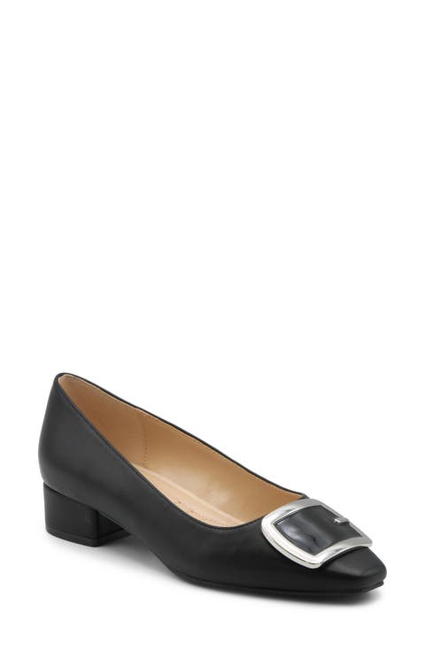 Vic Buckle Kitten Heel Pump (Women)