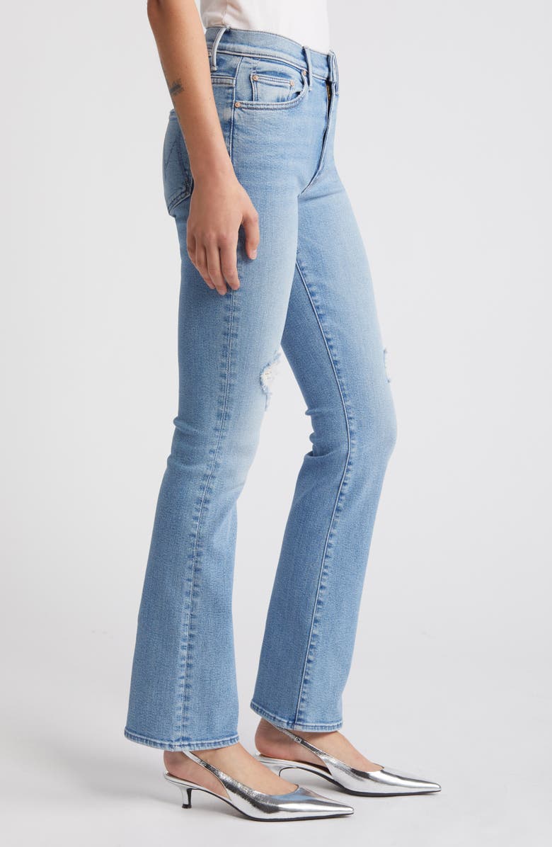 MOTHER The Insider Sneak Distressed High Waist Bootcut Jeans, Alternate, color, 