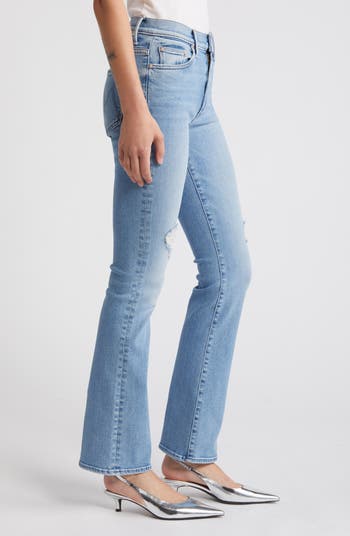 The Insider Sneak Distressed High Waist Bootcut Jeans