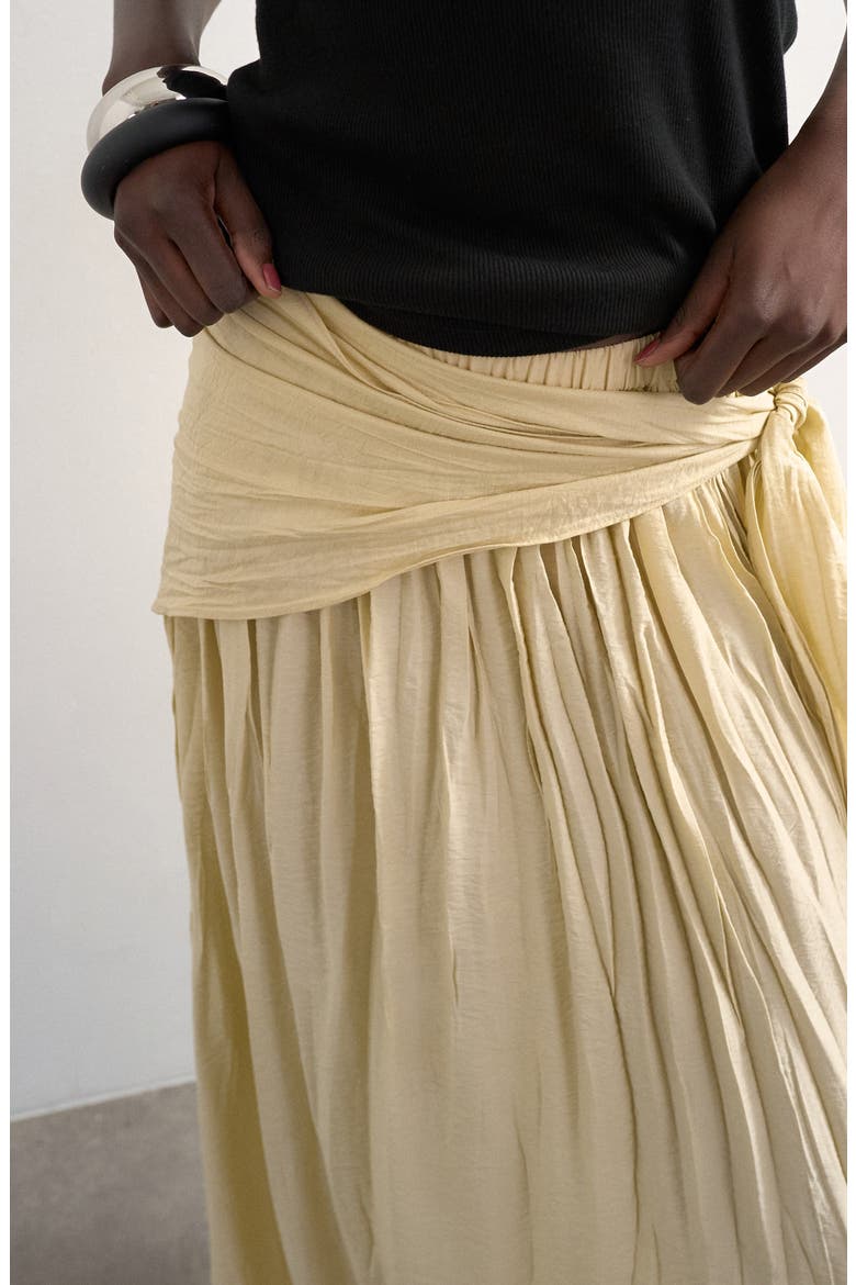 Sash Tie Crinkle Maxi Skirt, Alternate, color, BEIGE