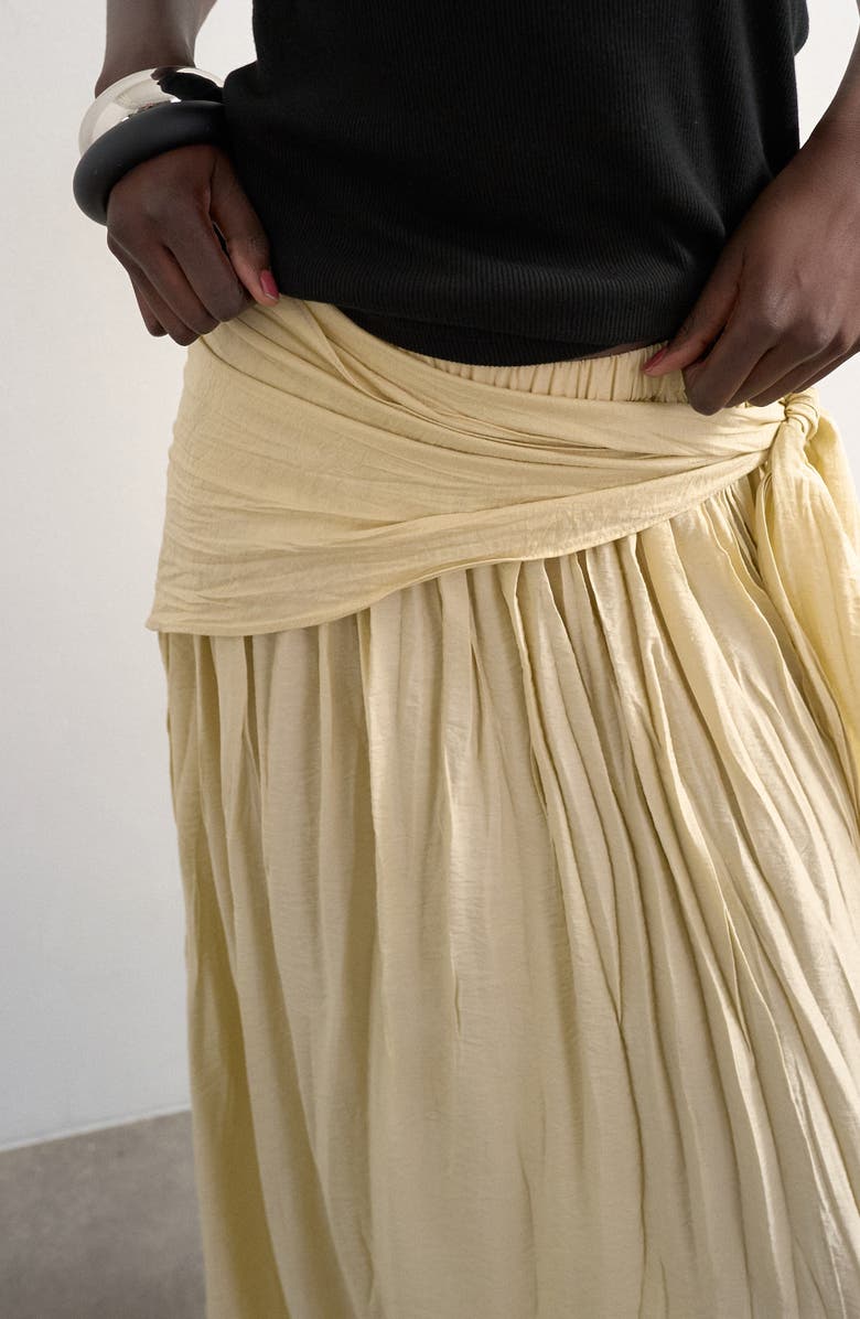 Topshop Sash Tie Crinkle Maxi Skirt, Alternate, color,