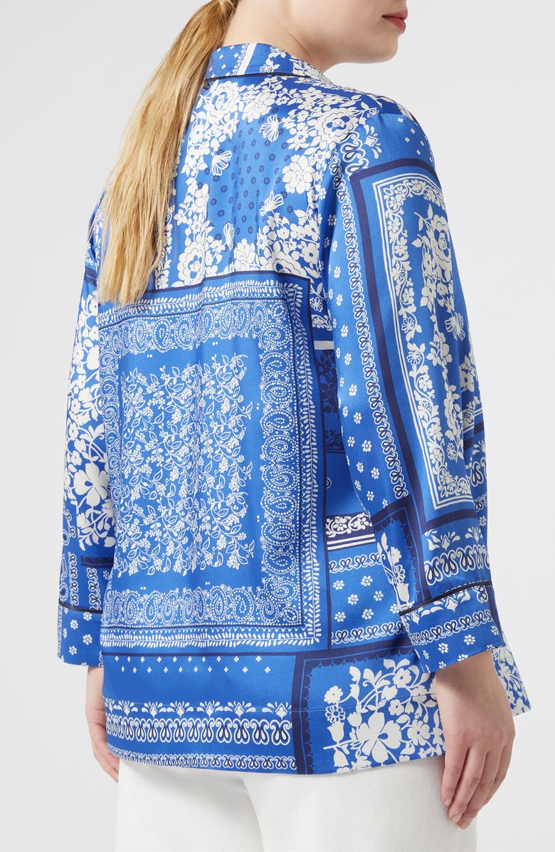 Marina Rinaldi Nectar Long Sleeve Satin Camp Shirt, Alternate, color, Light Blue