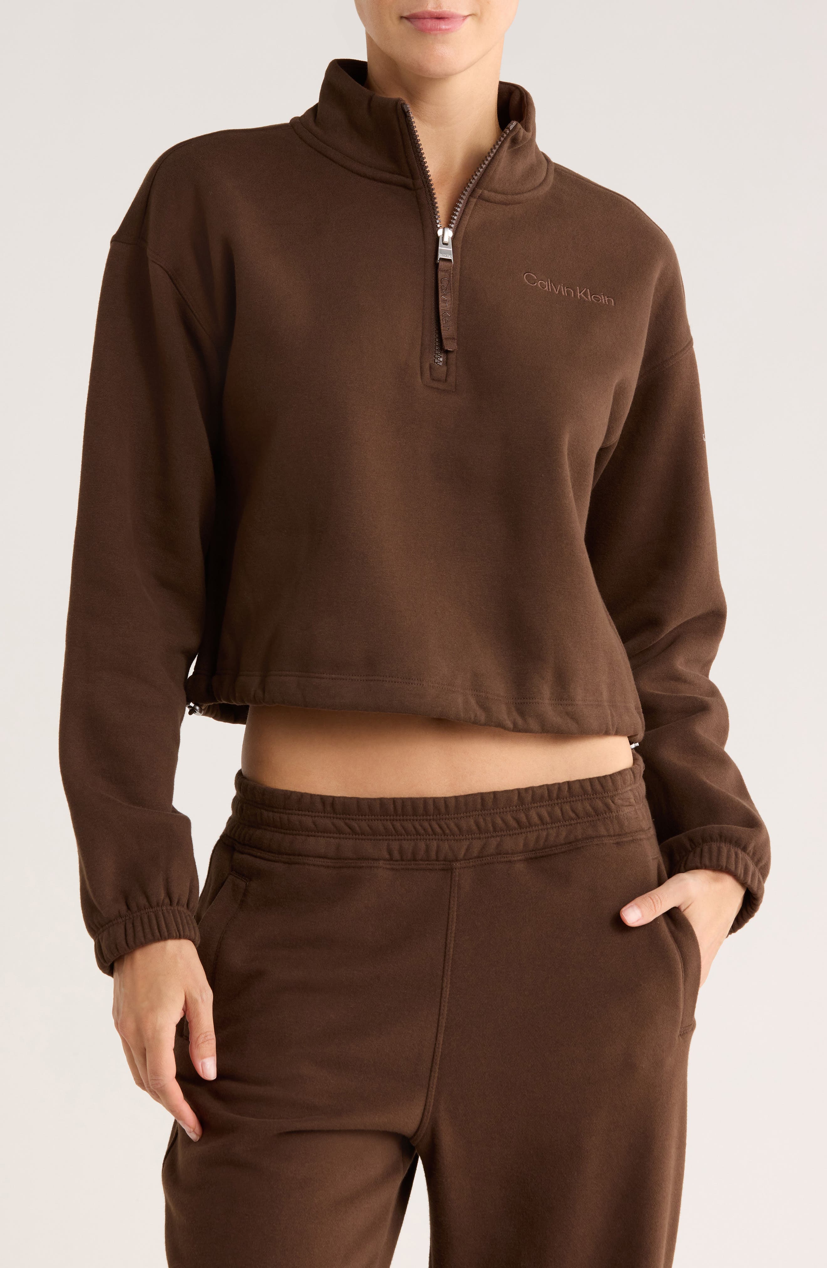 CALVIN KLEIN PERFORMANCE Mock Neck Half Zip Pullover