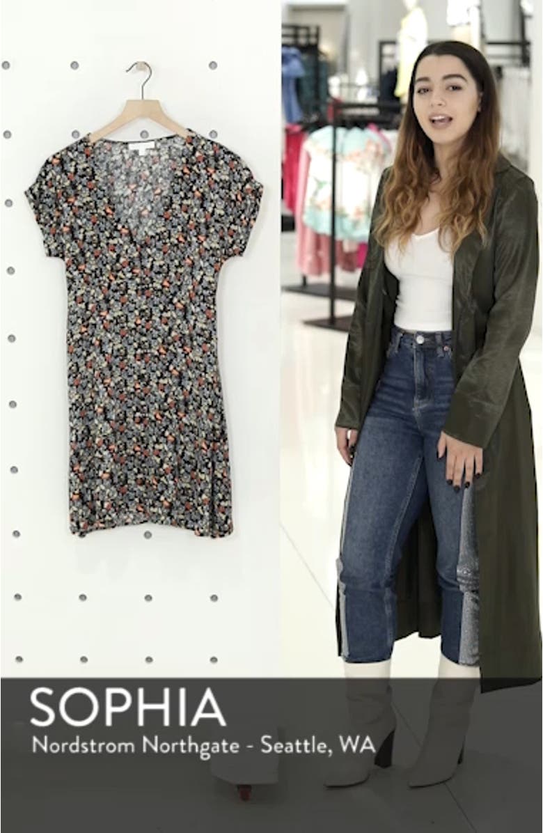 Floral Print Button Front Dress, sales video thumbnail