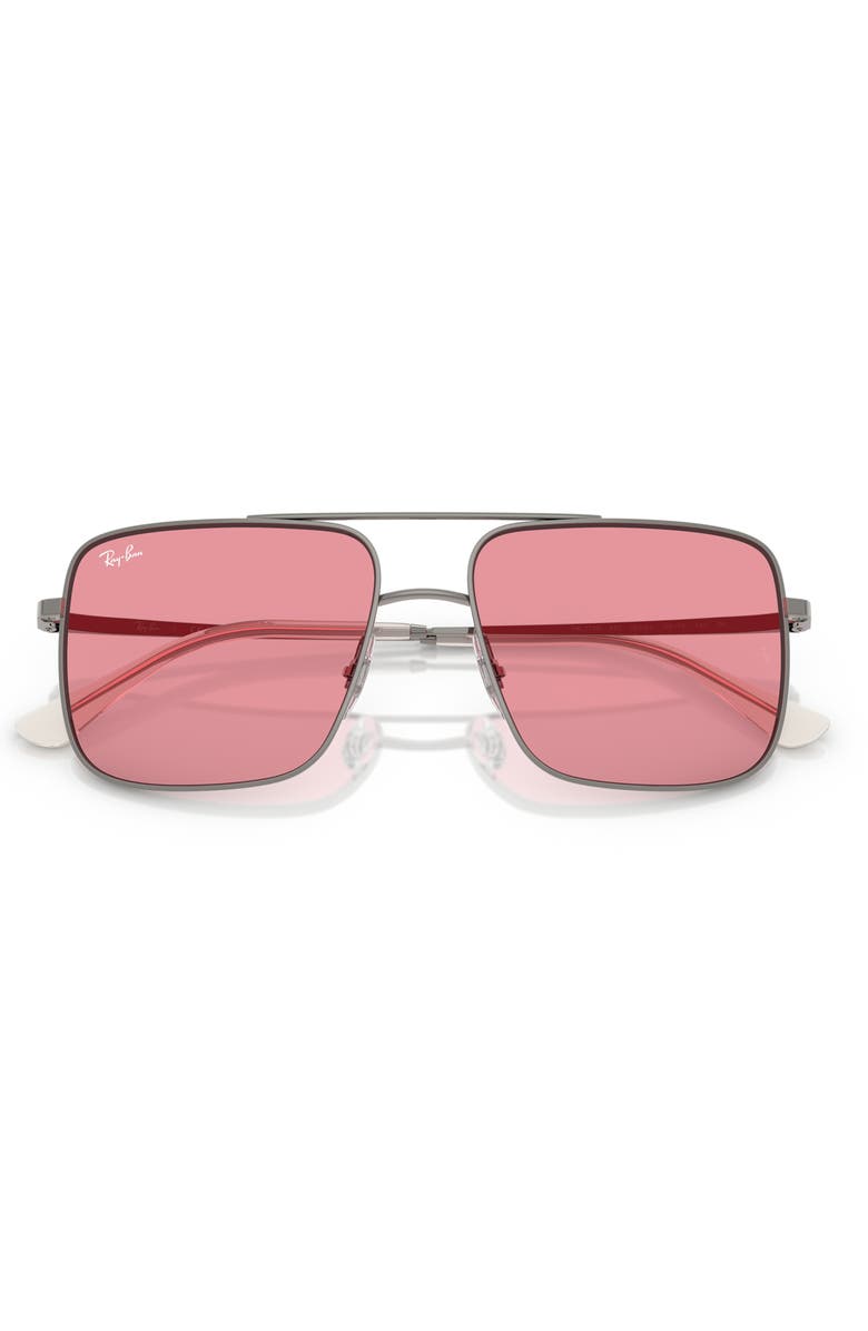 Ray-Ban 56mm Square Sunglasses, Alternate, color, Gunmetal