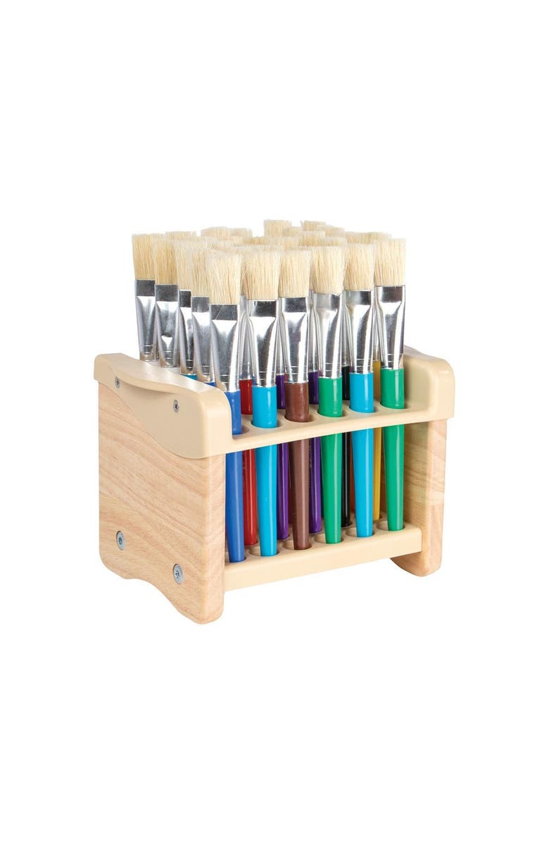 Kaplan Early Learning Company Tabletop Paintbrush Stand, Alternate, color, Beige