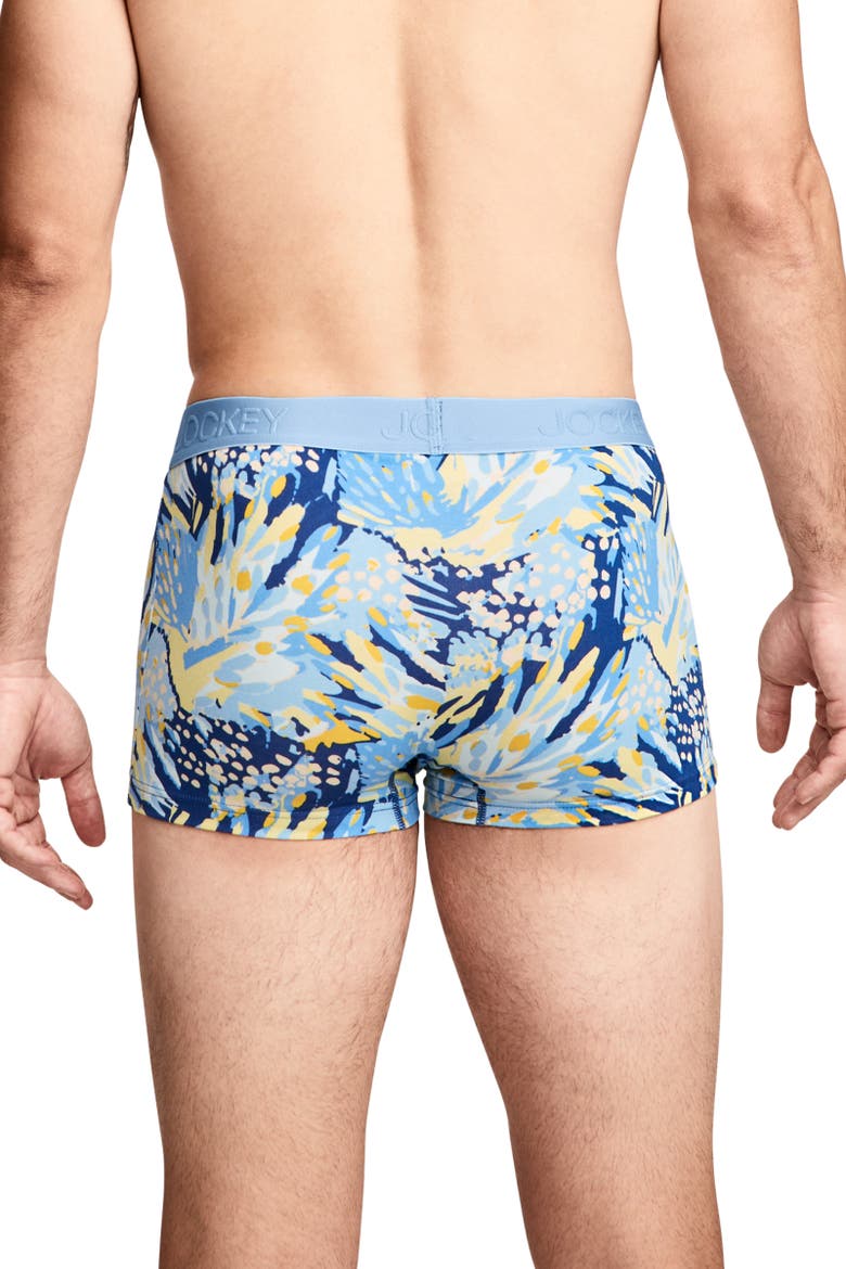 Men's Chafe Proof Pouch Cotton Stretch 3" Trunk - 3 Pack, Alternate, color, Tropic Breeze