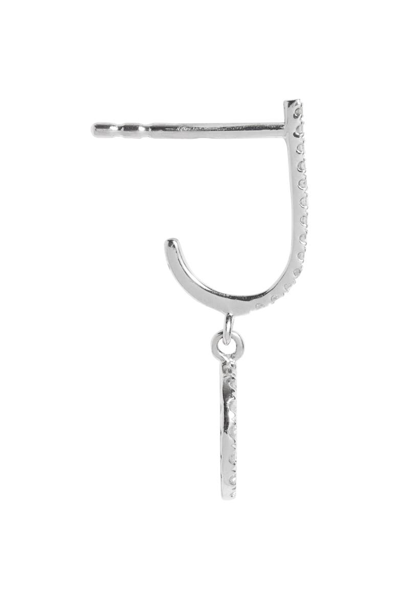 Diamond Pavè Disc Drop Earrings, Alternate, color, WHITE