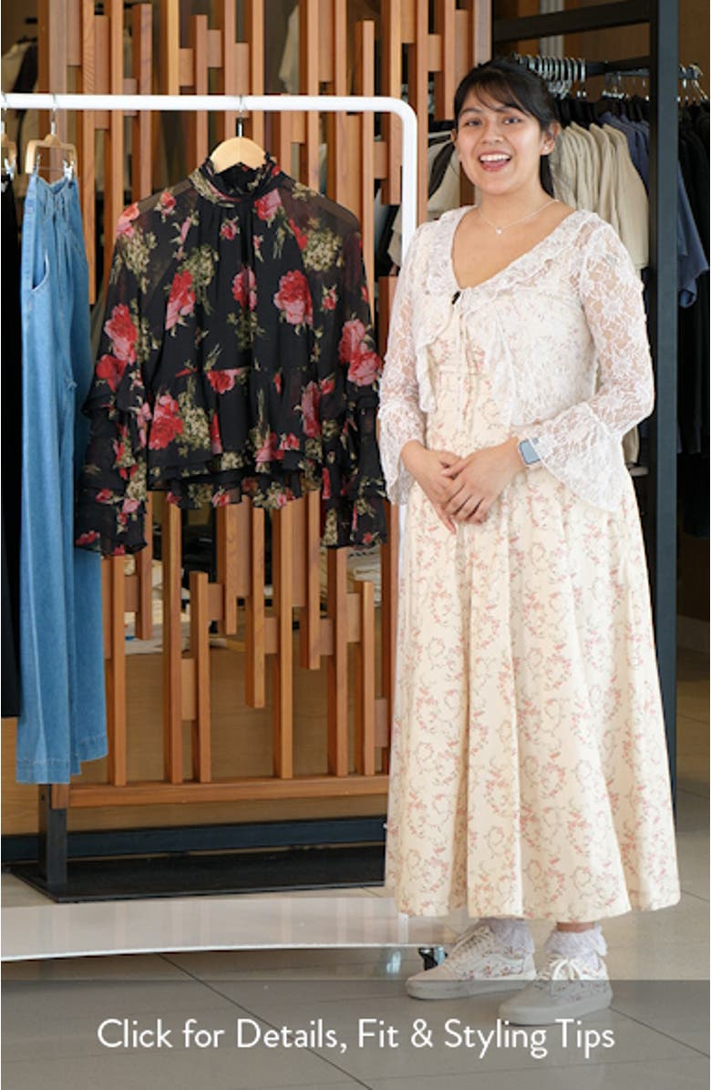 Skylah Baroque Roses Ruffle Top, sales video thumbnail