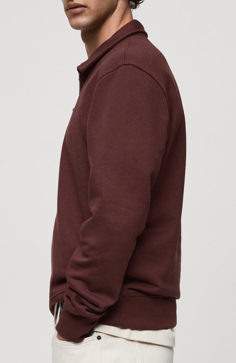 MANGO Regular Fit Half-Zip Polo Sweatshirt, Alternate, color, 