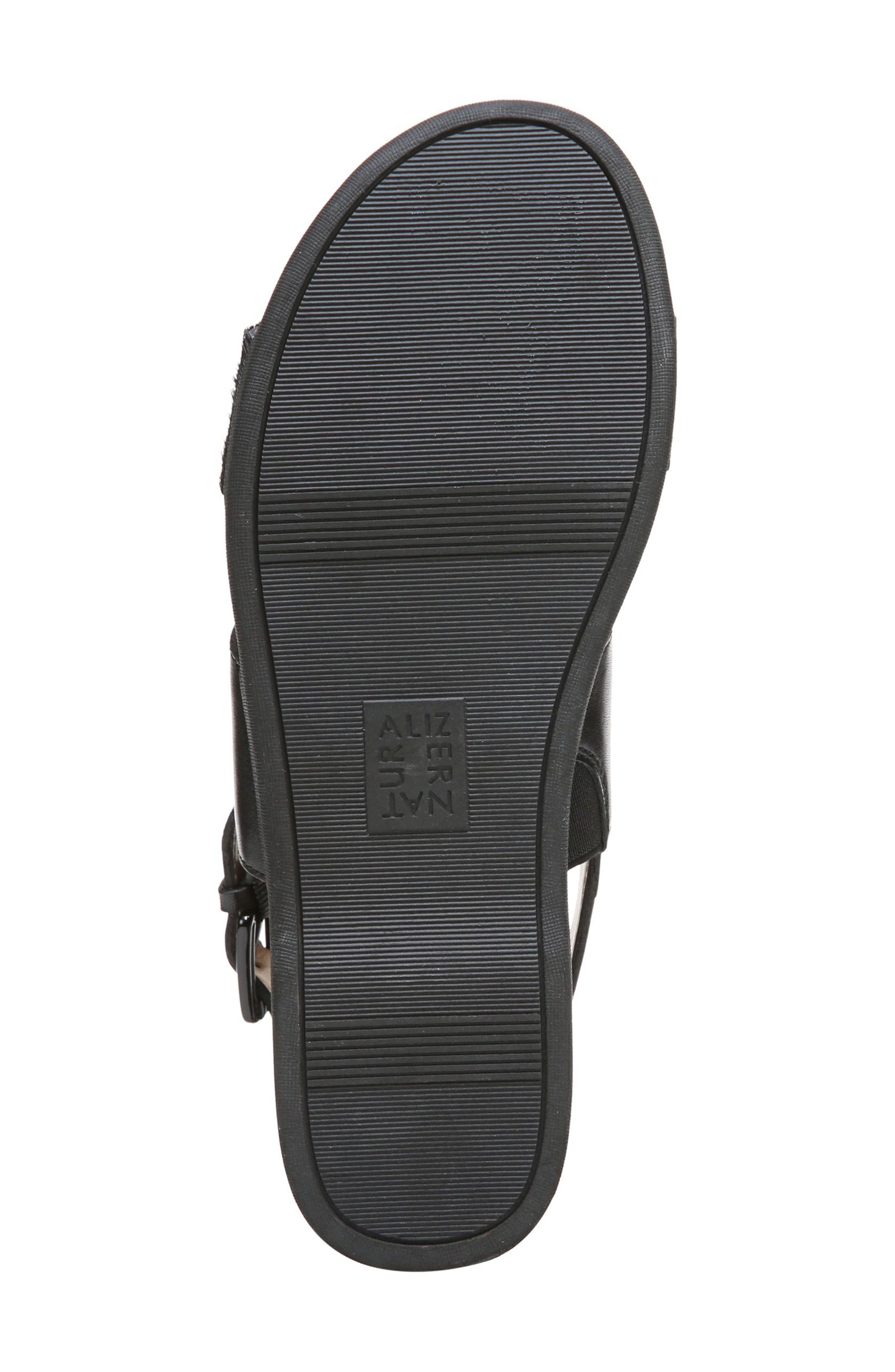 Emory Wedge Sandal, Alternate, color, BLACK LEATHER