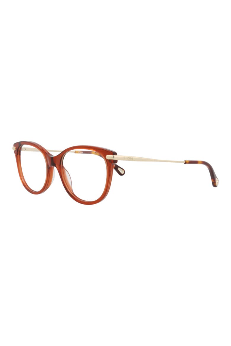 50mm Cat Eye Optical Glasses, Alternate, color, BROWN GOLD TRANSPARENT