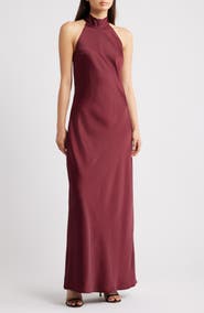 WAYF Violetta Matte Satin Gown