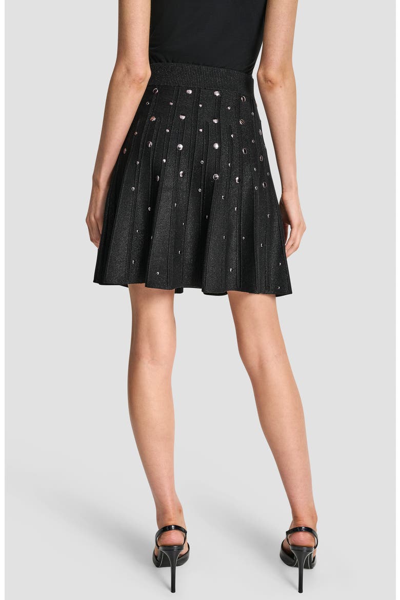 Studded Metallic Miniskirt, Alternate, color, BLACK