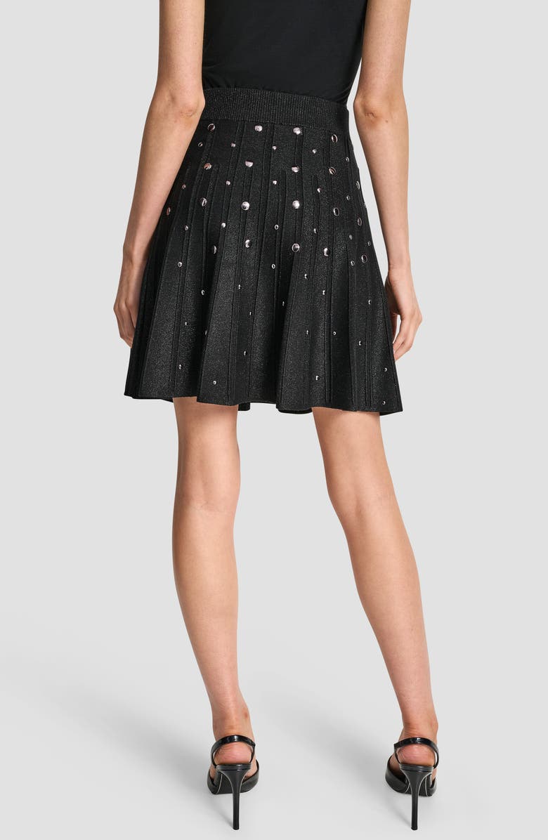 DKNY Studded Metallic Miniskirt, Alternate, color, Black