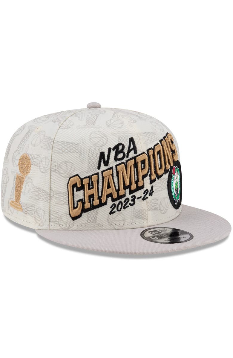 New Era Men's New Era Cream Boston Celtics 2024 NBA Finals Champions Locker Room 9FIFTY Snapback Hat, Main, color, 