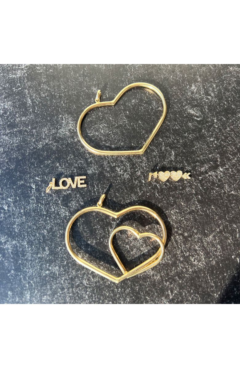 The Lovery Fine Jewelry Diamond Block Love Charm, Alternate, color, Yellow Gold