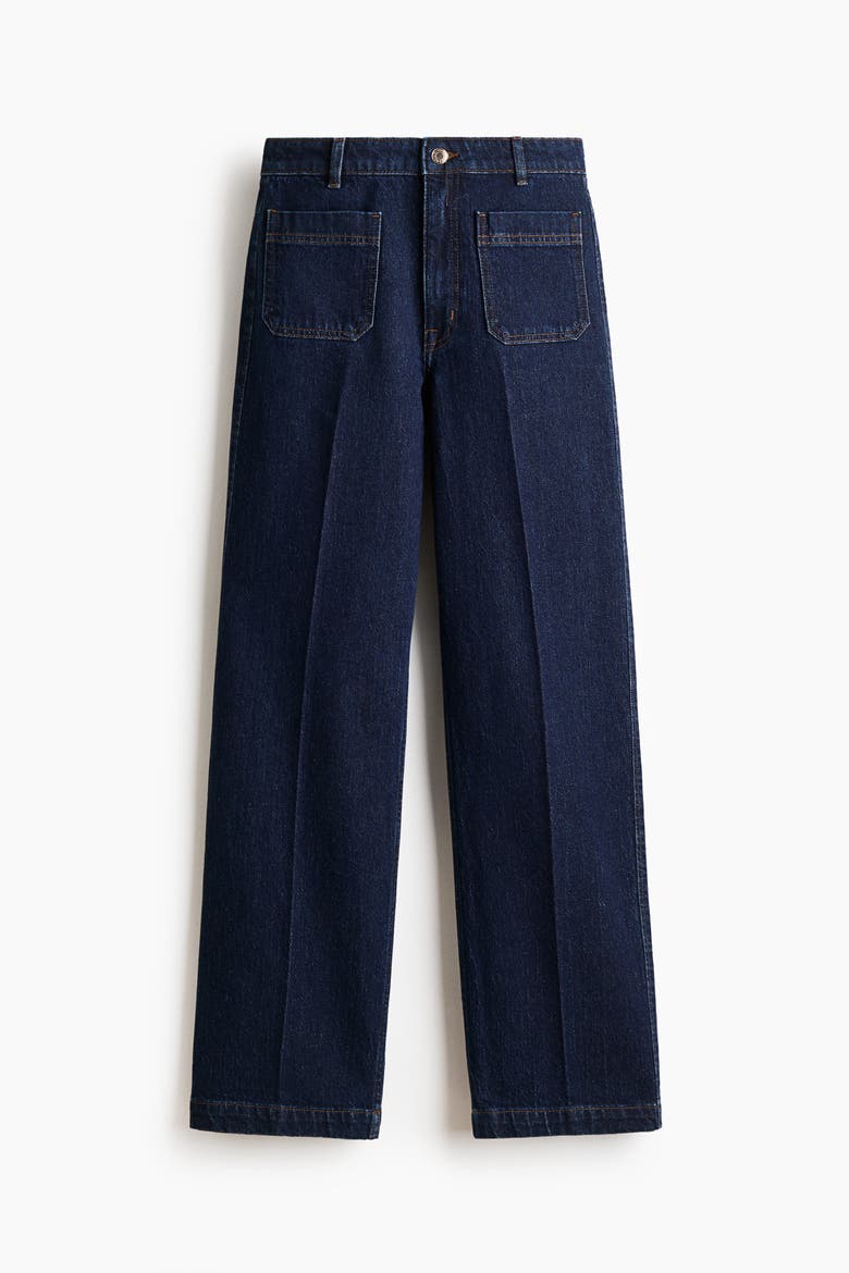 Wide High Jeans, Alternate, color, Navy denim blue