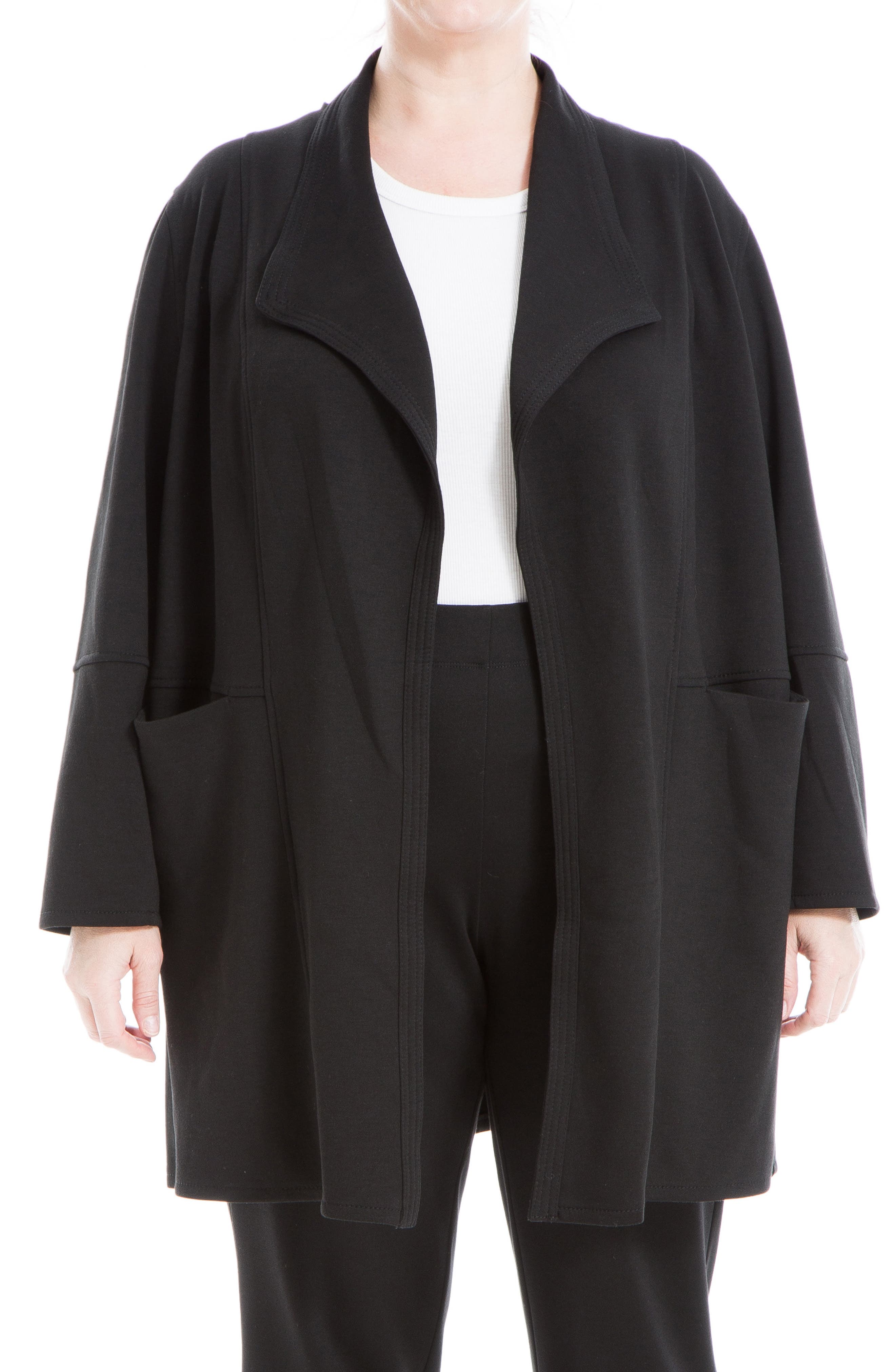 MAX STUDIO Draped Collar Scuba Jacket