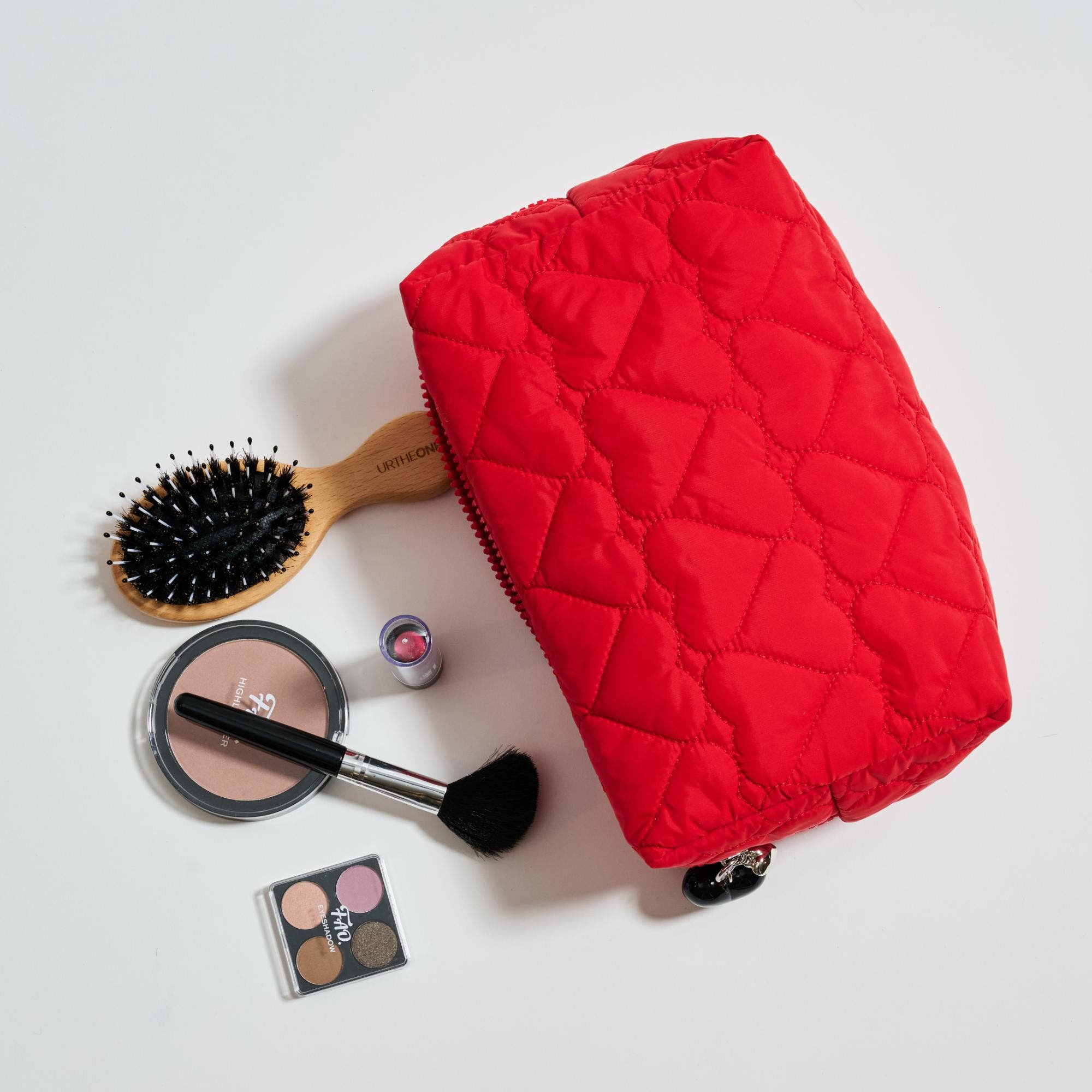 URBAN EXPRESSIONS HANDBAGS Pull My Heart Cosmetic & Travel Organizer Pouch, Main, color, Red