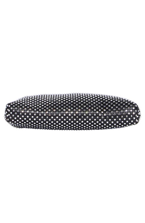 Jessica Mcclintock Phyllis Rhinestone Mesh Clutch In Black