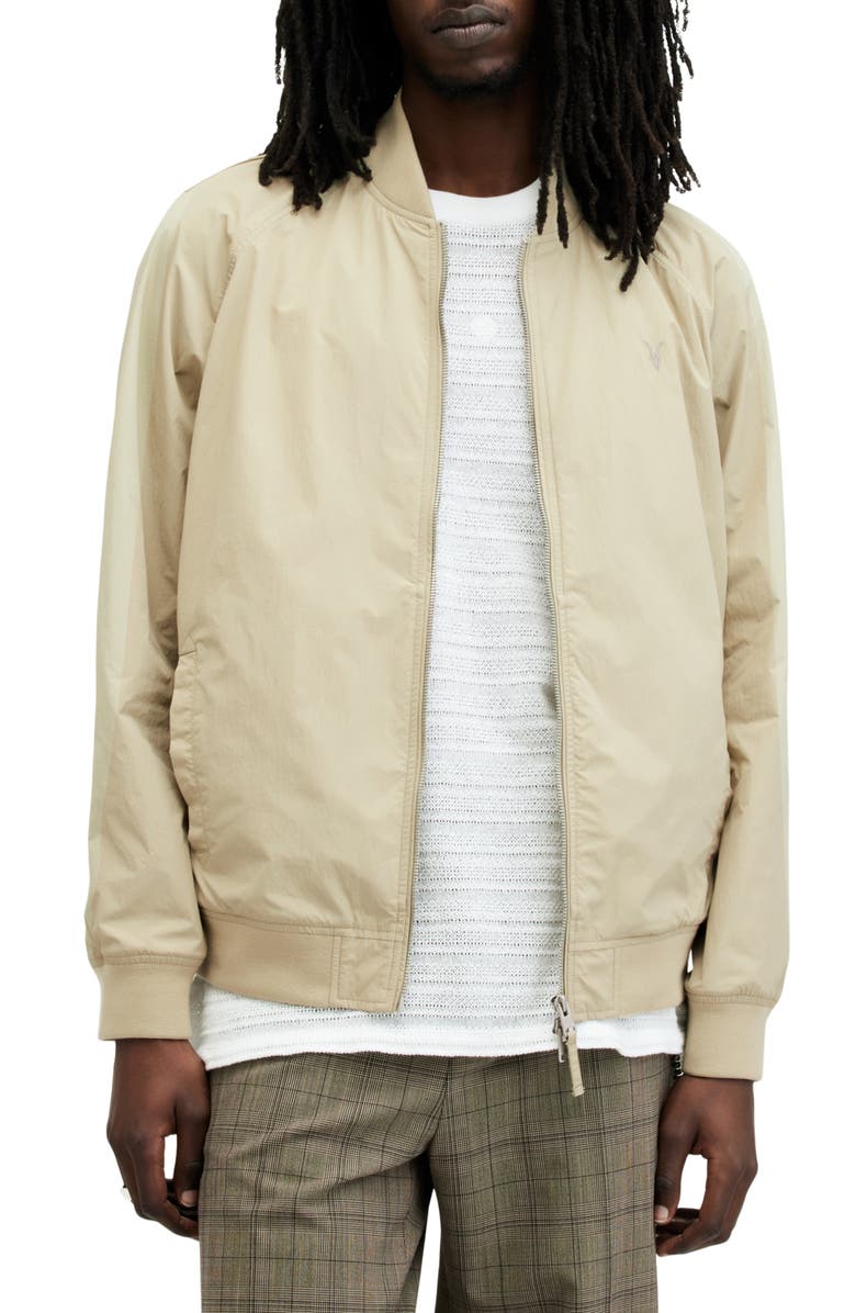 AllSaints Waylan Nylon Bomber Jacket, Main, color, 