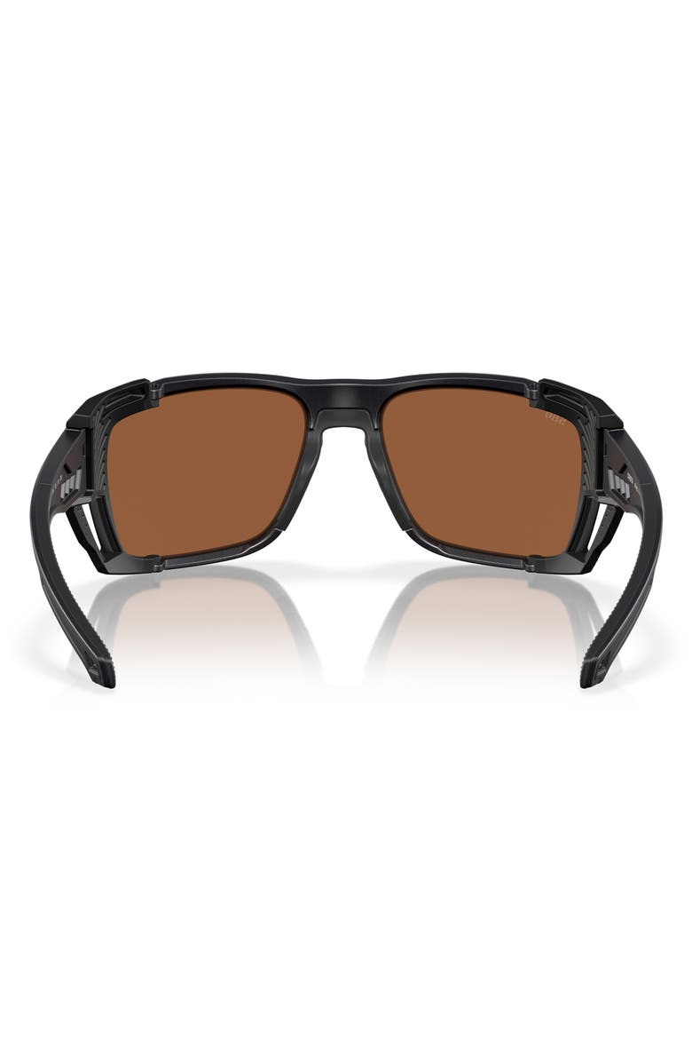 Costa Del Mar King Tide 8 60mm Polarized Rectangular Sunglasses, Alternate, color, Copper Silver Mirror