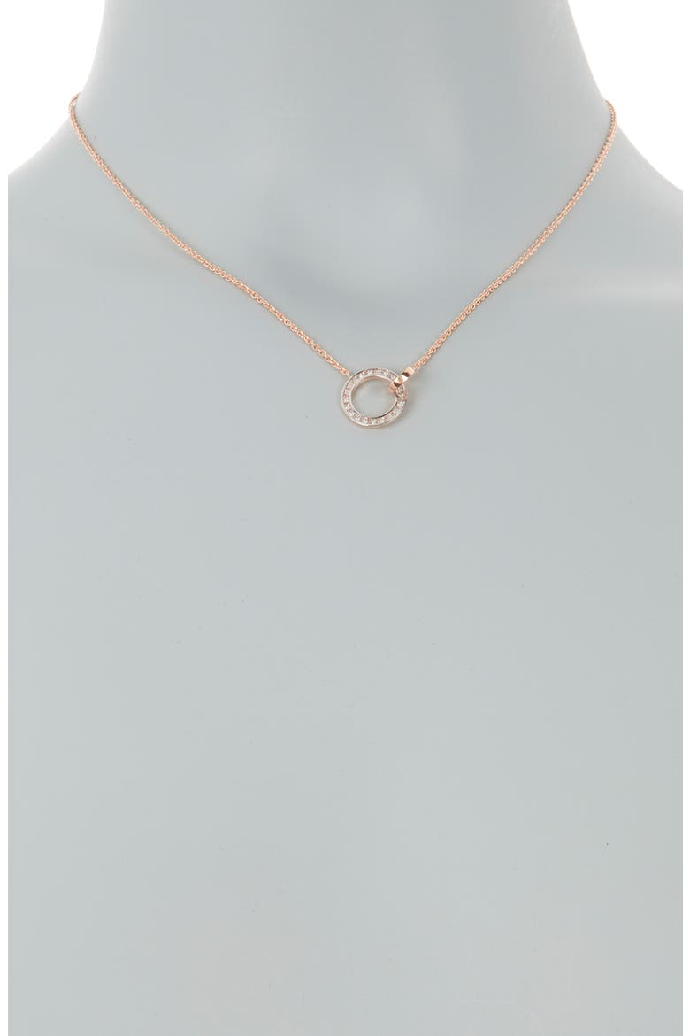 Diamond Pavé Circle Link Necklace - 0.15ct, Alternate, color, ROSE