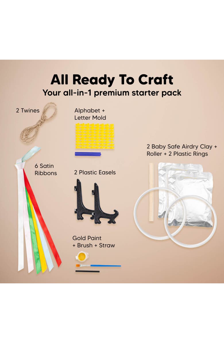 KeaBabies Cherish Ornament Keepsake Kit, Alternate, color, White, Gold Paint