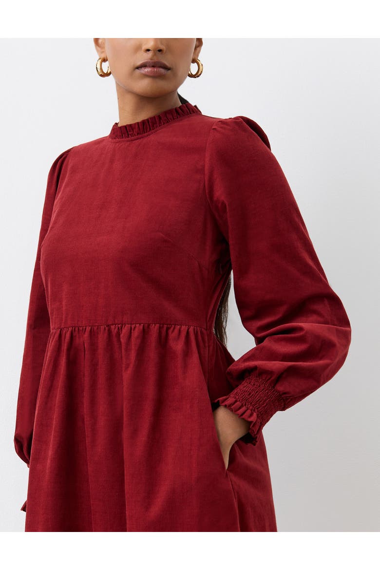 Esme Long Sleeve Corduroy Midi Dress, Alternate, color, Rust