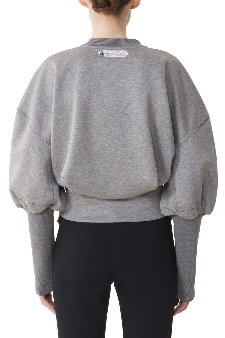 Belted Sweatshirt In Double-Faced Jersey, Alternate, color, Light Grey/Black
