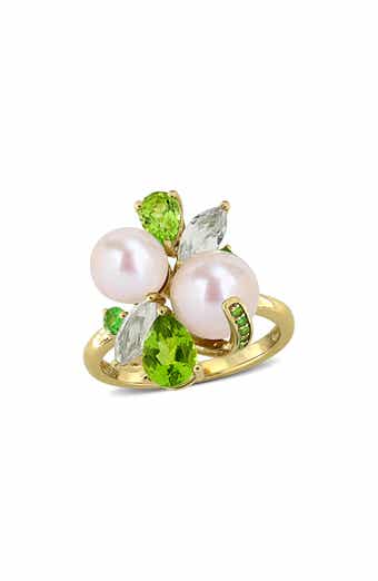 Pearl & Gemstone Cluster Ring