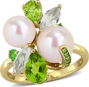 DELMAR Pearl & Gemstone Cluster Ring