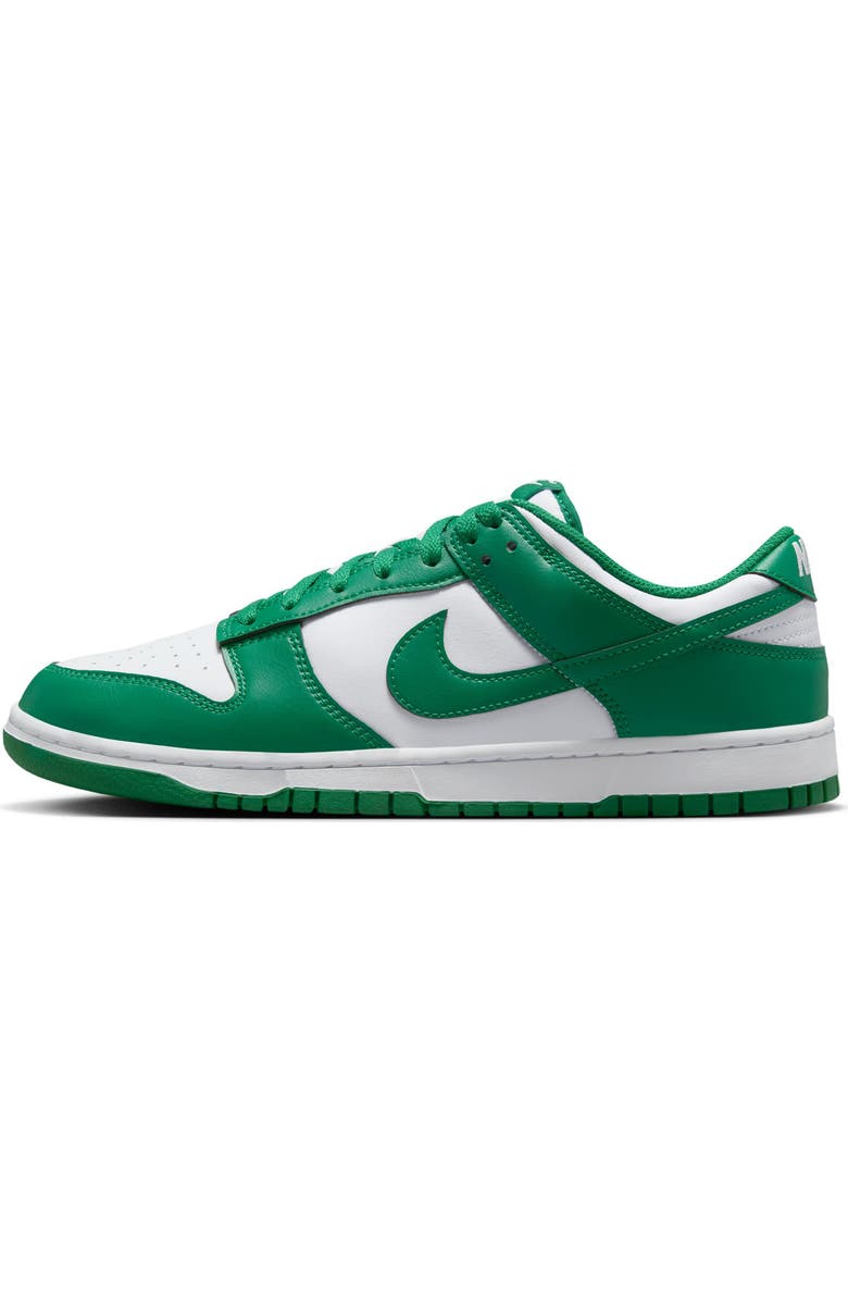 Nike Dunk Low Retro Basketball Sneaker, Alternate, color, White/ Malachite