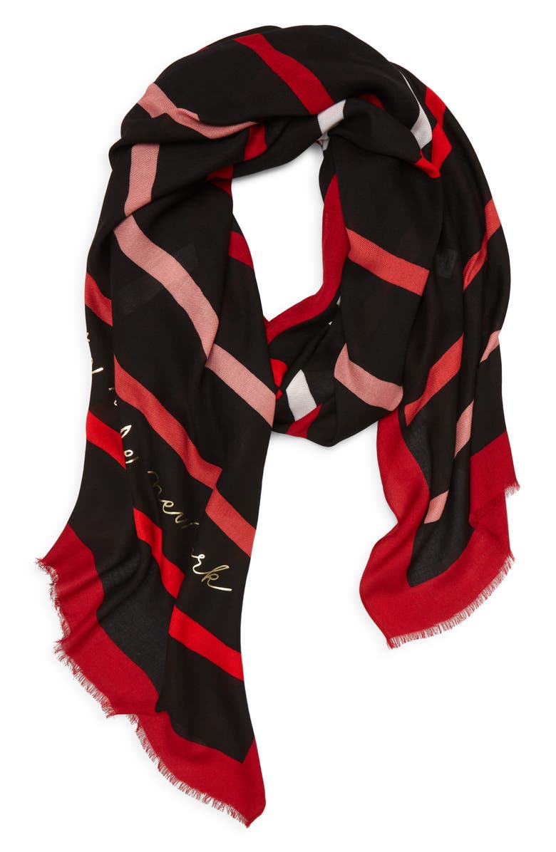Kate Spade New York stripe oblong scarf, Main, color,