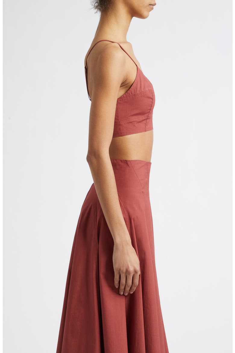 Joan Stretch Cotton Bra Top, Alternate, color, APPLE BUTTER