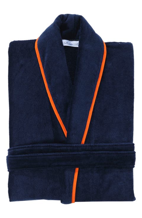 Contrast Frame Cotton Robe