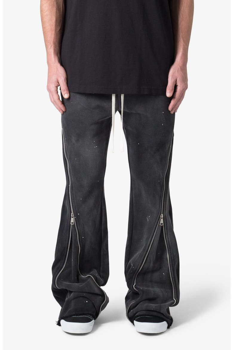 Zip Flare Leg Sweatpants, Main, color, VINTAGE BLACK