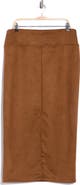 Renee C Faux Suede Midi Skirt