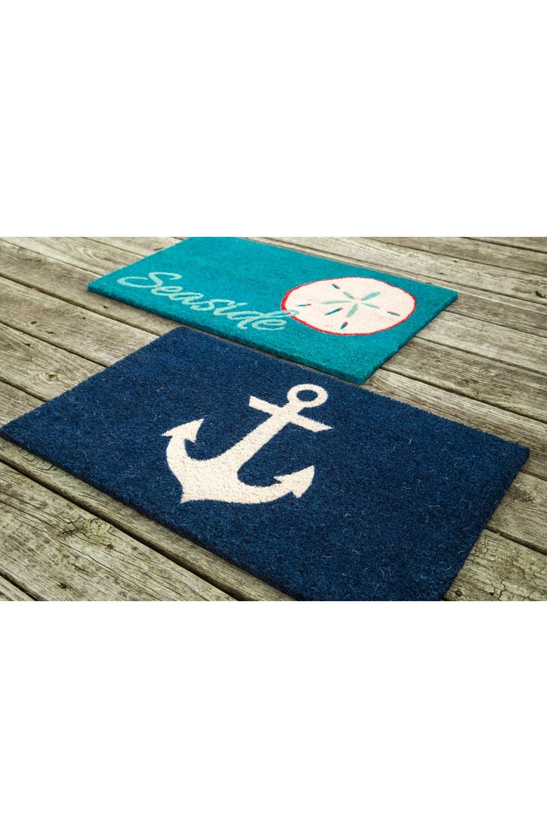 ENTRYWAYS Blue Anchor Non Slip Coir Doormat, Alternate, color, Navy