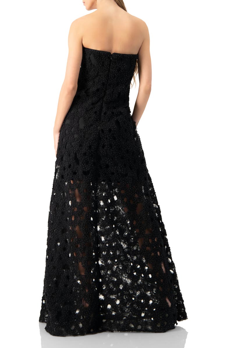 IVONNE Strapless Pearl Embellished Gown, Alternate, color, Black
