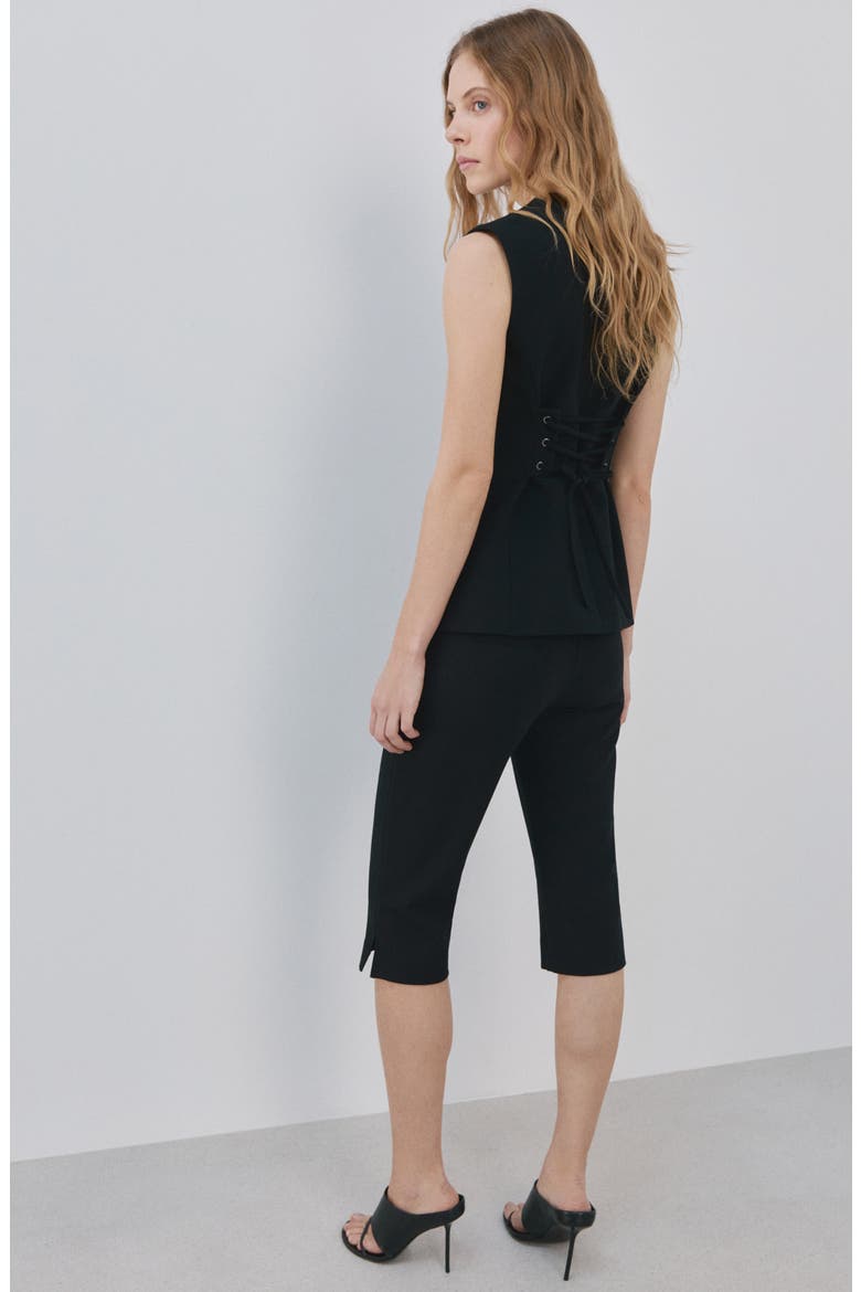 Corset Back Vest, Alternate, color, BLACK