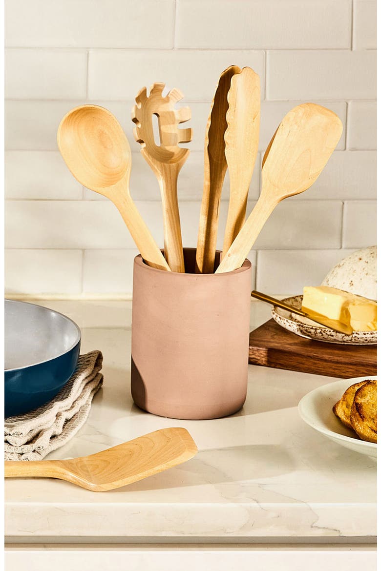 5-Piece Birch Kitchen Utensil Set, Alternate, color, BROWN