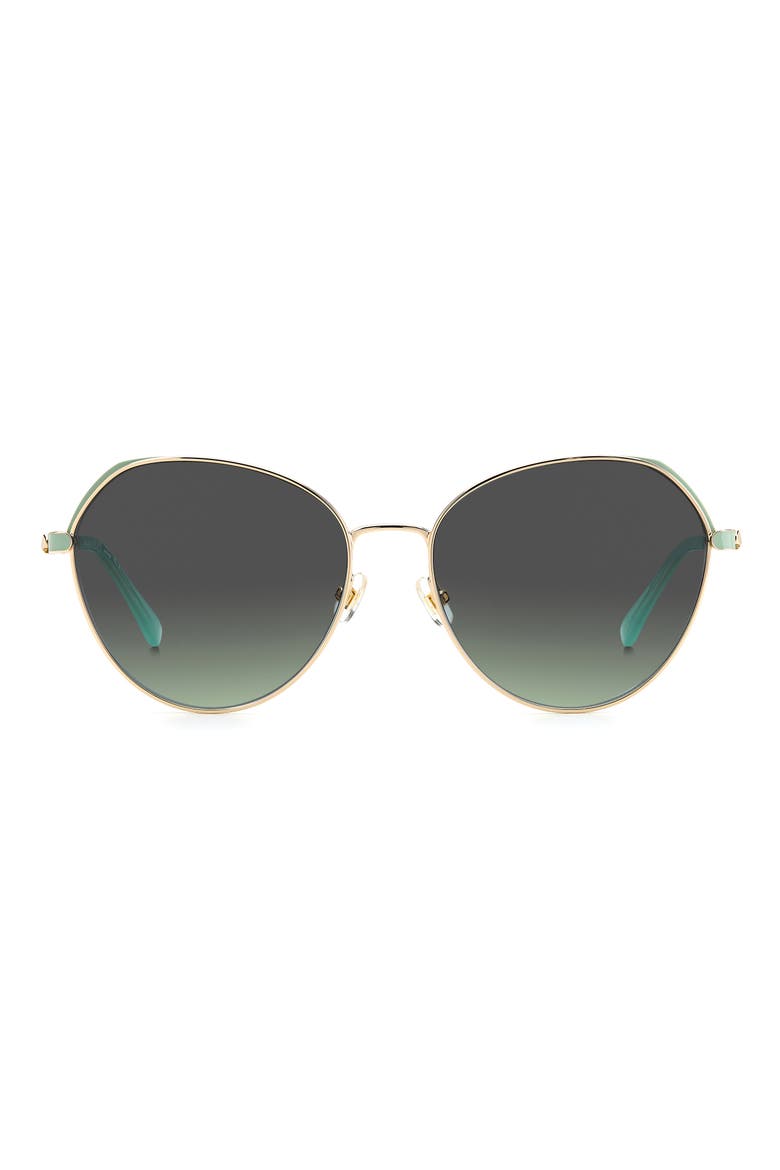 octavia 59mm gradient round sunglasses, Main, color, GOLD GREEN / GRAY GREEN